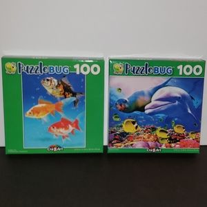NIB 2 PuzzleBug 100 Piece Puzzles